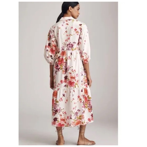 NWT Anthropologie Maeve The Bettina Floral Tiered Shirt Dress - Picture 4 of 17
